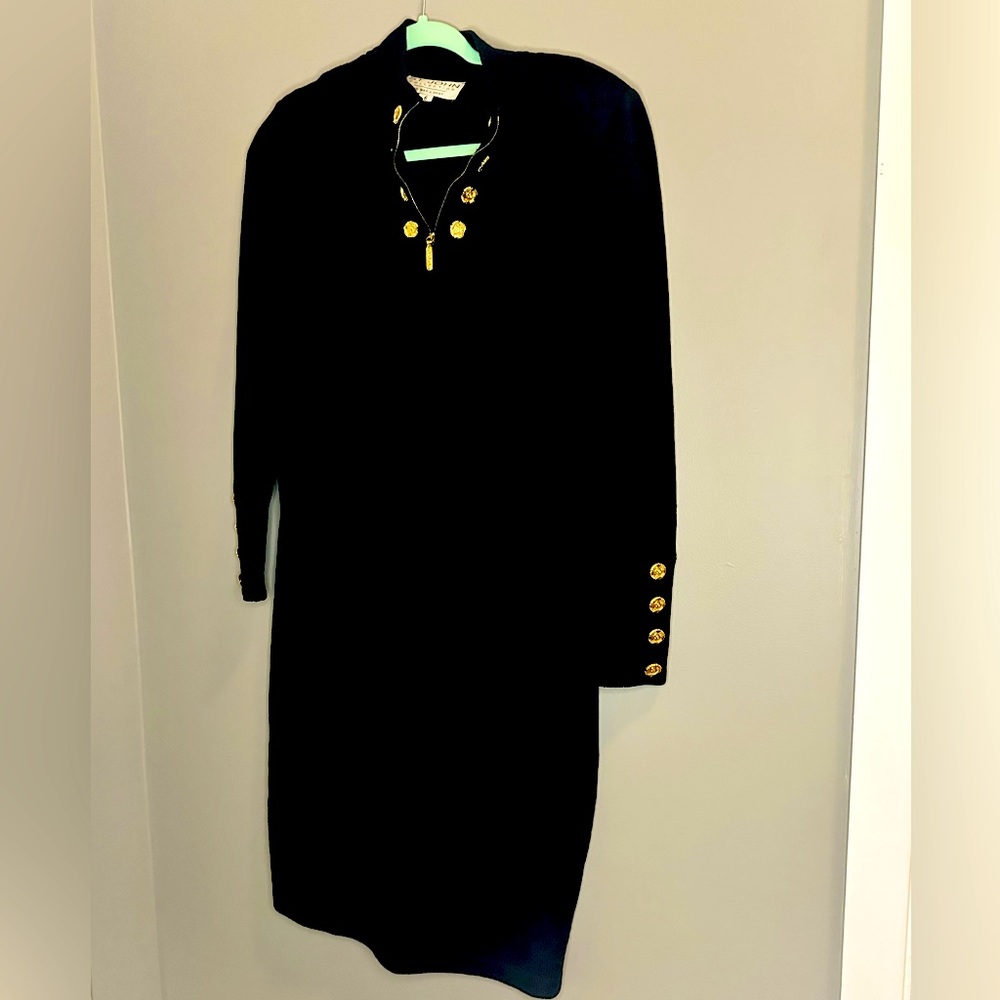 St. John Navy Knit Dress Vintage Size 6